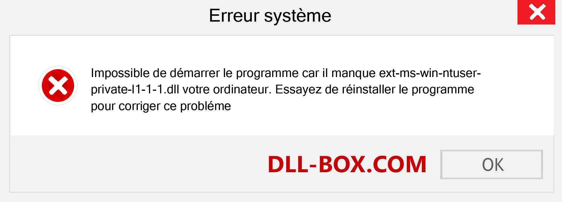 Le fichier ext-ms-win-ntuser-private-l1-1-1.dll est manquant ?. Télécharger pour Windows 7, 8, 10 - Correction de l'erreur manquante ext-ms-win-ntuser-private-l1-1-1 dll sur Windows, photos, images